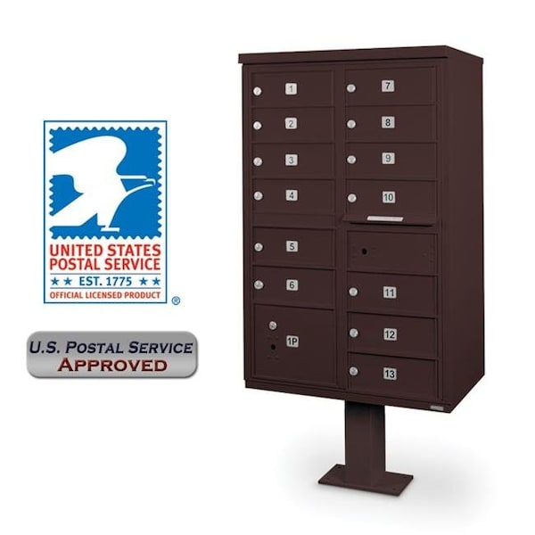 Postal Products Unlimited N1031044 13 Door CBU with Pedestal - Bronze N1031044 - main